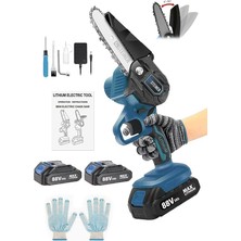 CetKing Alman 88 V 5 Ah Çift Akülü Dal Kesme Budama Testere Bıçkı Makinesi Çantalı 10 cm Palalı