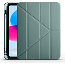 CetKing Ipad Air 11 M3 Çipli 2025 ile Uyumlu Kalem Bölümlü Standlı Uyku Modlu Akıllı Kılıf A3267, Koyu Yeşil