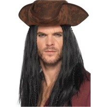 Siyah Saçlı Kaptan Korsan Şapkası