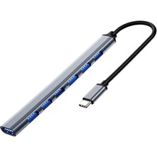 CetKing Type-C USB 3.0 7 Portlu Hub Otg Çoğaltıcı Pc Telefon Bilgisayar Uyumlu Veri Aktarımı Mouse Klavye Bağlantısı ADS303C