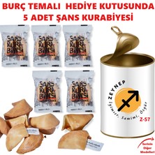E-Hediyeci Kişiye Özel Burç ve Isimli Doğum Günü Hediyesi, Konsept Hediye Kutu - 5 Adet Sürpriz Mesajlı Şans Kurabiyesi