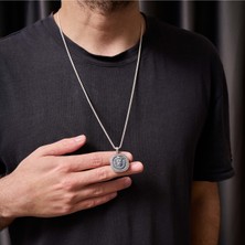 Umut Silver Aslan Motifli Grek Tasarımlı 925 Ayar Gümüş Kolye Ucu