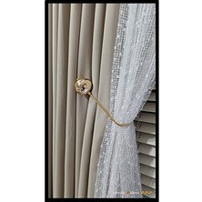 Venedik Home New Season Kornişe Takılan Metal Kolbağı Perde Aksesuarı Gold 1 Adet (Duvar Delmeden Kolay Montaj)