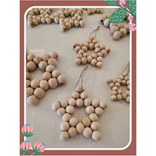Belirtilmemiş Ahşap Boncuktan Yıldız 9 cm El Yapımı Doğal Malzeme ile Şık Dekorasyon Unsuru