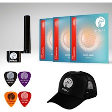 CetKing Coated Seri Hard Tansiyon Klasik Gitar Teli 3'lü Set + Şapka,tel Sihirbazı,pena Hediyeli Ccg Ht 3p Ssc
