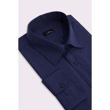 Tudors Erkek Big Size Büyük Beden Kolay Ütü Kravatlık Armürlü Pamuklu Gömlek