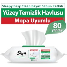 CetKing Easy Clean Beyaz Sabun Katkılı Mopa Uyumlu Yüzey Temizlik Havlusu, 80 Yaprak