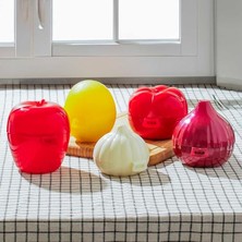 CetKing L-00393 5 Li Kilit Kapaklı Domates Soğan Limon Sarımsak Elma Sebze Saklama Kabı Seti