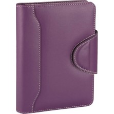 CetKing 5182 Ajanda Tarihsiz Çizgili 14X20 Cm. Ajanda/defter Hesap Makineli Suni Deri Organizer, Lila