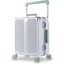 Zeplin Boxy Pc Policarbon Kabin Boy Valiz Beyaz-Yeşil