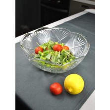 Qualitev 1 Adet Cam Salata Kasesi 24 cm Büyük Boy Kase - Defne