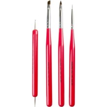 CetKing Nail Art Tırnak Süsleme Fırça Seti 4'lü - 07