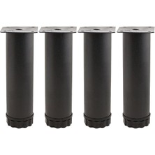 CetKing 4 Adet Mobilya Kanepe Baza Koltuk Metal Destek Ayağı Ayarlanabilir 15 cm Siyah Metal Yükseltici Ayak