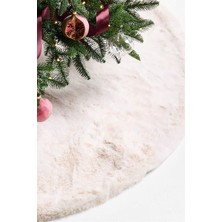 Crate & Barrel Winter White Faux Fur Christmas Tree Skirt Yapay Kürk Yılbaşı Ağacı Eteği