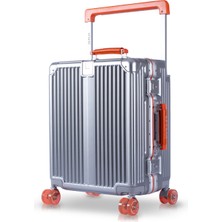 Zeplin Boxy Pc Policarbon Kabin Boy Valiz Silver-Turuncu