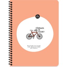 CetKing Şeyler Çizgili Spiralli Stickerli Defter Oturmaya Mı Geldik? 16,5X22,5