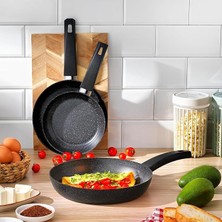 CetKing Schafer Black Stone 3 Lü Tava Seti 18CM+22CM+26CM-SIYAH