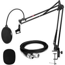 CetKing NB39PSX Set Stüdyo Masa Mikrofon Standı Pop Filtre Xlr Kablo
