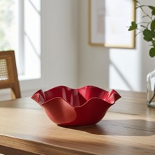 Külsan Dalgalı Melamin Kase 20 cm. Kırmızı