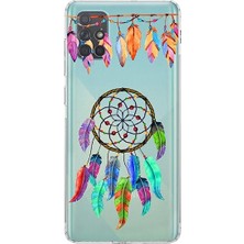 CetKing Samsung Galaxy A71 ile Uyumlu Nazar Boncuğu 6 Baskılı Kamera Korumalı Şeffaf Silikon Kılıf