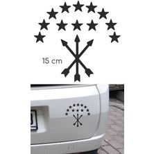CetKing Adige Bayrak Araba Sticker Siyah 15 cm 2 Adet