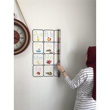 CetKing Kağıt Türkçe Alfabe Tablosu Alfabe Harfleri Kağıt Tahta Ilkokul Eğitim Yazı Tahtası Kalem 105X70 cm