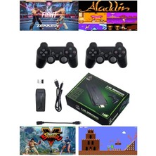 CetKing Oyun Konsolu 2.4g Kablosuz Çift Kol Nostaljik Oyunlar 4K Game Stick 10.000 Oyun Atari Gaming Atari