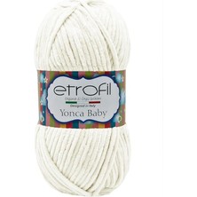 CetKing Yonca Kadife Bebek Yünü, EKRU-70016, 100 Polyester, 120 Mt, Kalın, Yarn/baby Yarn