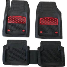 CetKing Corolla Ile Uyumlu Ile Uyumlu Universal Derin Havuzlu Paspas Krom Kırmızı