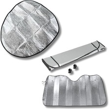 CetKing Direksiyon ve Torpido Güneşlik Seti 2li - Katlanabilir Direksiyon Güneşliği (50X50 Cm) + Parlak Balonlu Vantuzlu Ön Cam Güneşliği (130X60 Cm)- Evrensel Uyumluluk, Isı ve Güneş Koruması