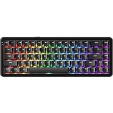 CetKing Ajazz AK680 Max%68 Manyetik Switch, 3000MAH Batarya 8000 Hz KABLOLU-1000 Hz Polling Rate Kablosuz Manyetik Klavye Rgb Arkadan Aydınlatmalı Özelleştirilebilir Tuşlar (AK680 Max - Siyah)