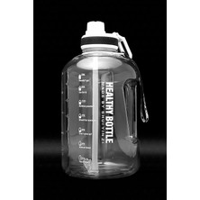 CetKing Winta Bpa Içermez Motivasyonel Su Matarası 2.5 Lt Beyaz Su Matarası, Su Şişesi, Suluk (Çantasız)