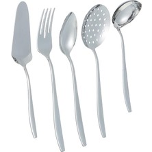 CetKing Sade 5 Parça Paslanmaz Çelik Servis Takımı