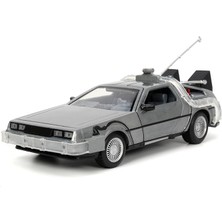 CetKing 253255038, Zaman Makinesi (Geleceğe Dönüş 1) 1:24, Die-Cast (Metal), Açılabilen Kapılar, Serbest Tekerlek, LED Işıklı