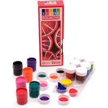 CetKing Boya 12 Renk x 20 ml Su Bazlı Tüp 1 Paket Südor Guaj Boya Seti Şişe Içerisinde 12 Li