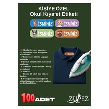 CetKing Kıyafet Etiketi, Okul, Kreş Kişiye Özel, 100 Adet, Ütü ile Yapışan, Anaokulu, Kaşesi, Kumaş