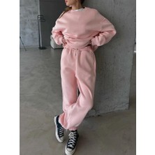 Kazax 3 Iplik Şardonlu Lastik Paça Alt Eşofman Pembe P510439