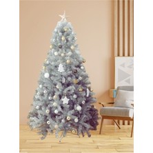 Empressco 180 cm Parlak Gümüş Çam Ağacı, Şık Yılbaşı Dekoru