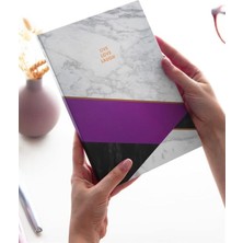 CetKing Color Mermer Defter Çizgili Mor 17X24CM