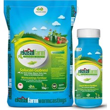 CetKing ORGANIK%100 Solucan Gübresi Toz 10 kg + 1 Litre Sıvı Organik Gübre