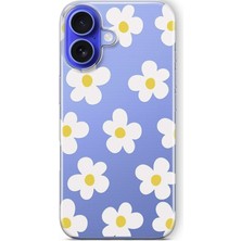 CetKing 16 Plus ile Uyumlu Papatya Tasarım Baskılı Şeffaf Kılıf