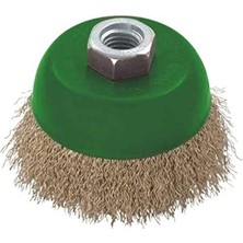 CetKing T 27710/125 Saçaklı Çanakfırça, Yeşil/gri/prinç, 125 mm