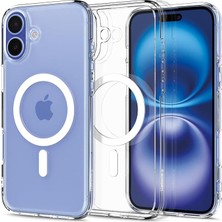 CetKing iPhone 16 Plus Ince Magsafe Kılıf Ultra Hybrid Sararma Karşıtı Duraclear™ Hava Kanalı Teknolojisi™ Askeri Sınıf Koruma Magfit White Şeffaf Kapak - ACS08075