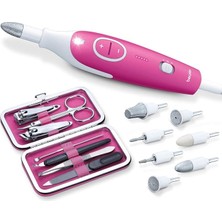 CetKing Mp 44 Manikür/pedikür Seti, 7 Başlıklı Elektrikli Tırnak Bakım Seti, LED Işık, Manuel Tırnak Seti Dahil, Saklama Çantalı, Pembe/pembe