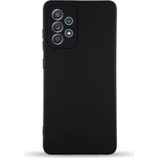 CetKing Iletişim Samsung Galaxy A52 ile Uyumlu Kapak ile Uyumlu Içi Kadife Kamera Korumalı Lansman Silikon Kılıf - Siyah
