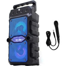 CetKing Hoparlör Rgb Işıklı Extra Bass Fm/sd/aux/flaş Mikrofonlu Ses Bombası Speaker Müzik Çalar