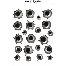 Artikel Kurşun Izleri araç Sticker 21x29 Cm, Araba Sticker, Oto Sticker