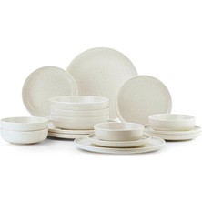 CetKing Porselen Moderna 16 Parça 4 Kişilik Yemek Takımı Krem