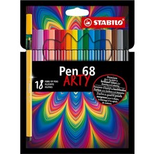 CetKing Pen 68 Arty - Keçe Uçlu Boya Kalemi - 18'li Paket - Çeşitli Renkler