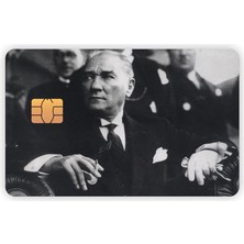 CetKing Aksesuar Mustafa Kemal Atatürk Kart Kaplama Sticker Kart Etiketi